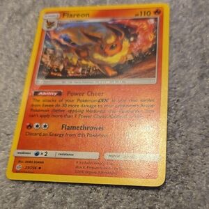Flareon Card - Red and Yellow